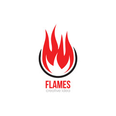 Creative Flame Concept Logo Design Template Vector