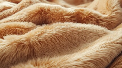 Fototapeta premium Soft mocha-colored fabric adorns a relaxed space, creating a luxurious atmosphere. The plush texture adds a comforting touch, perfect for snuggling up during cool evenings