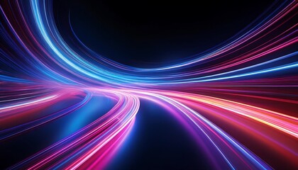 Abstract light trails in a dark background.