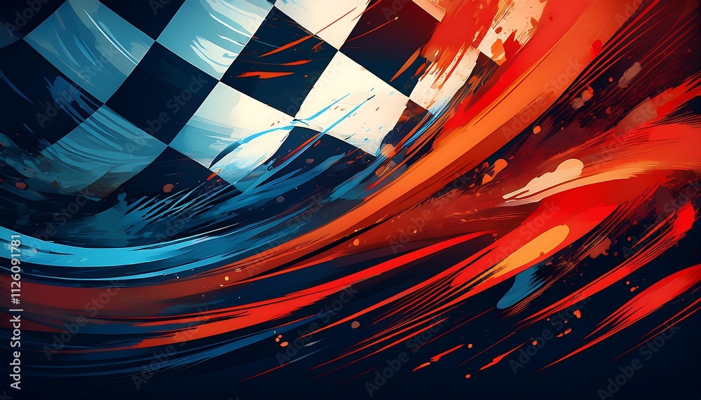 Fototapete dynamic abstract design with racing elements.