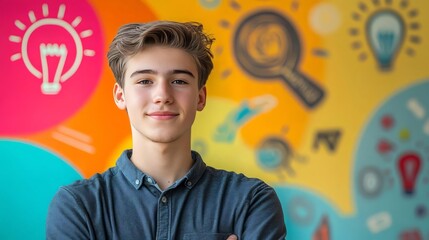 Caucasian Young Man Creative Ideas Graphic Designer Portrait