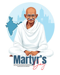 Happy Mahatma Gandhi punyatithi social media post banner template