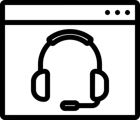 Headphone Browser Line Icon