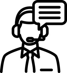 Male Agent Line Icon