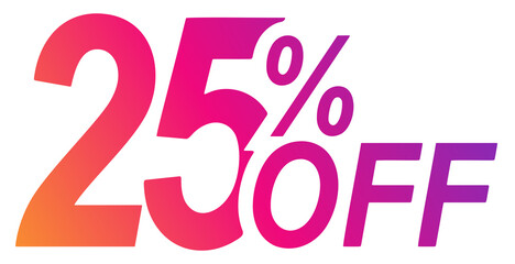 Gradient 25 percent off discount