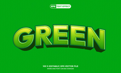 Modern 3D Text Style - Fully Editable Vector for 2025 Design Green