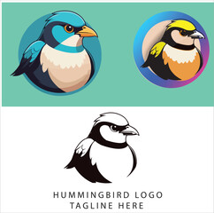 A blue bird with a yellow and white body