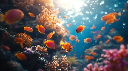 Ultra HD Vibrant Underwater Scene Desktop Wallpaper with Marine Wonders