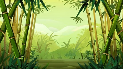 Cartoon bamboo forest background