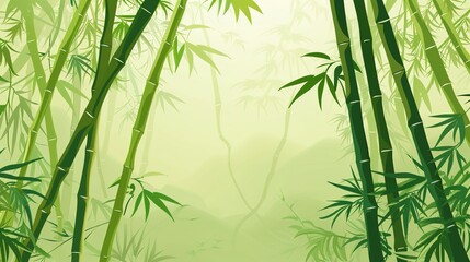 Cartoon bamboo forest background
