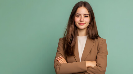 A young woman in a job interview.