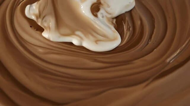 Cream swirling into luscious mocha mousse