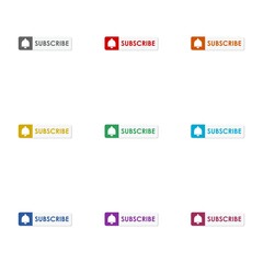 Subscribe simple icon isolated on white background. Set icons colorful