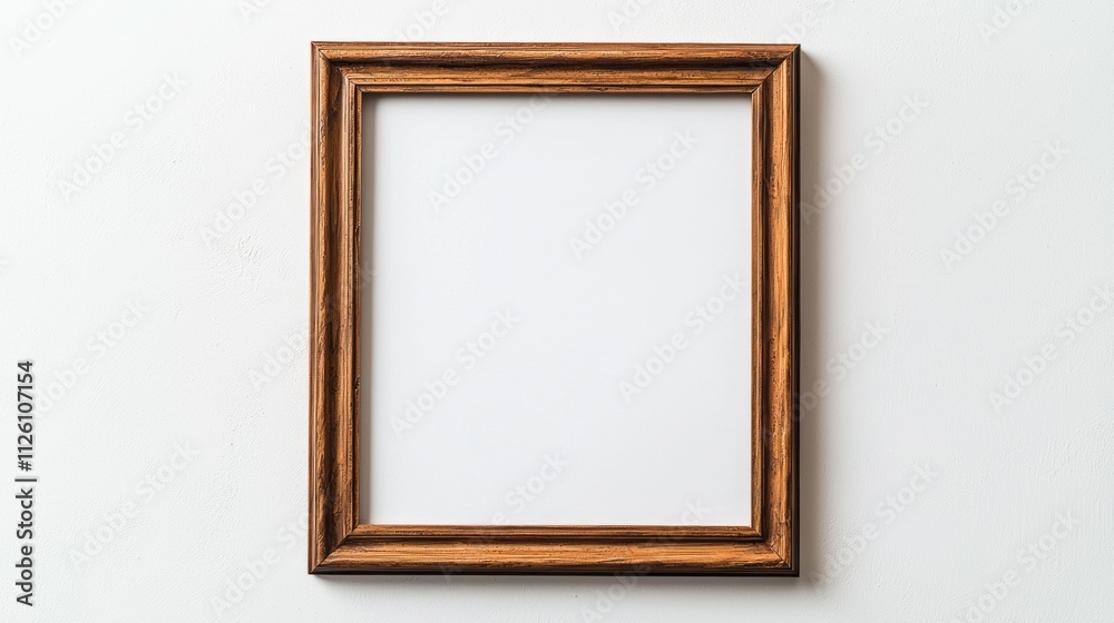 Aufkleber a beautifully crafted wooden frame stands empty against a softly colored wall, inviting artistic exp