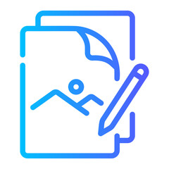 drawing Line Gradient Icon