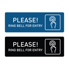 Ring Bell for Entry Vector Sign - Isolated Sticker Design for Safety and Control