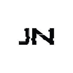 Fototapeta premium JN monogram logo design letter text name symbol monochrome logotype alphabet character simple logo