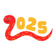 Chinese New Year 2025. Year of the Snake. Digital art illustration.