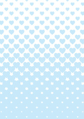 ハート　ハーフトーン　背景　水色　縦長