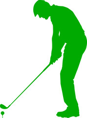 Golfer Silhouette in Action Illustration