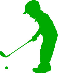 Golfer Silhouette in Action Illustration