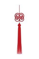 Chinese Tassel line red white background.