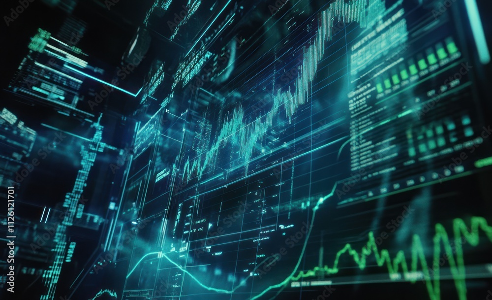 Leinwandbilder abstract digital representation of data analytics and financial trends.