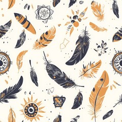 Hand-Drawn Boho Seamless Style Pattern Design