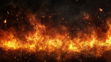 Obraz premium Fire Blaze Flame Background, Intense Heat Sparks, Fiery Inferno, Dramatic Flames