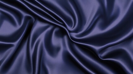 Obraz premium Navy Blue Satin Drape: An elegant and luxurious backdrop of navy blue satin fabric, its soft, flowing folds create a captivating sense of depth and texture. The smooth.