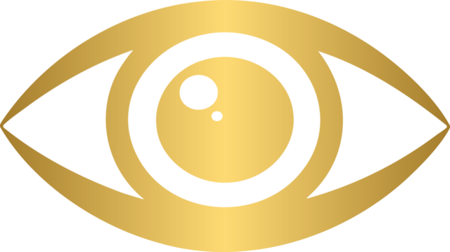 Golden eye icon symbol