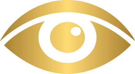 Golden eye icon symbol