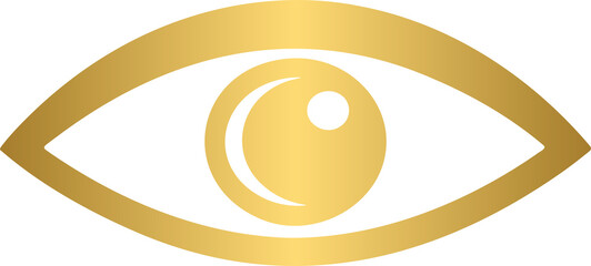 Golden eye icon symbol
