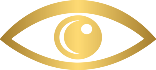 Golden eye icon symbol
