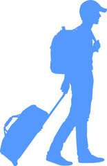 traveler silhouette with luggage