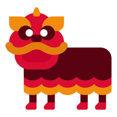 Colorful Lion Dance Illustration for Celebrations