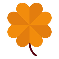 Stylized Orange Four-Leaf Clover Illustration
