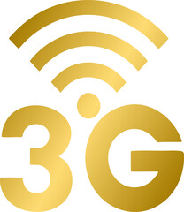 Golden Internet 3G signal icon