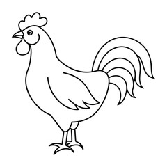 A drawing of a chicken with a white background