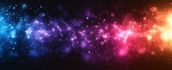 Obraz premium Abstract digital background with glowing connections and nodes in dark background