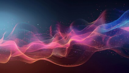 Abstract digital background with glowing connections and nodes in dark background