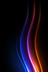 Obraz premium A colorful, abstract image of a wave with a black background