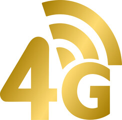 Golden Internet 4G signal icon