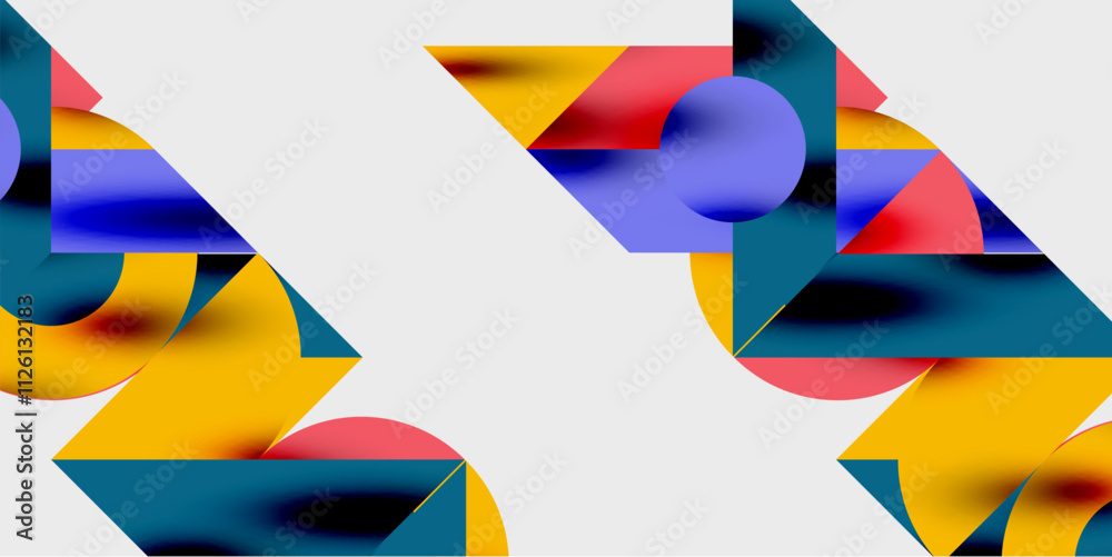 Poster Vibrant abstract background circles with smooth gradients, creating a dynamic and modern design. Ideal for creative, tech, or contemporary-themed projects