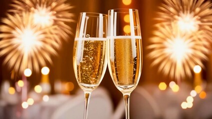 champagne and fireworks