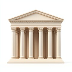 Obraz premium A classical architectural structure featuring Greek columns, symbolizing strength and beauty in design.
