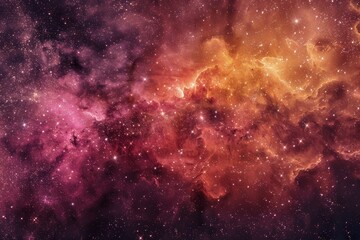 Naklejka premium An expansive view of a cosmic nebula filled with brilliant colors and sparkling stars reveals the beauty of the universe in a deep celestial background.
