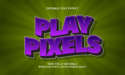 play pixels editable text effects with a game and happy theme