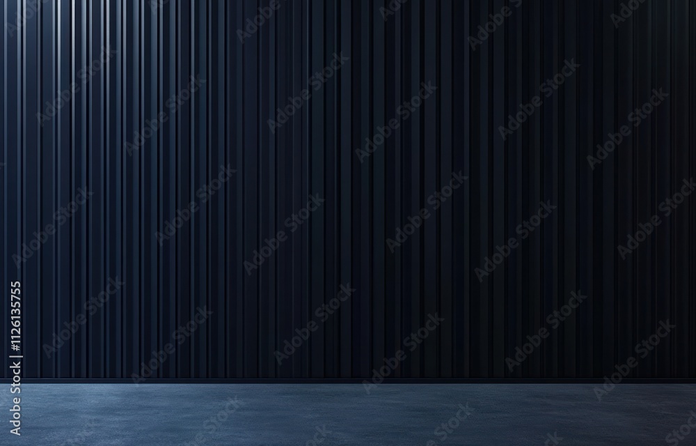 Poster a dark, textured wall with vertical lines, creating a modern and minimalist aesthetic.