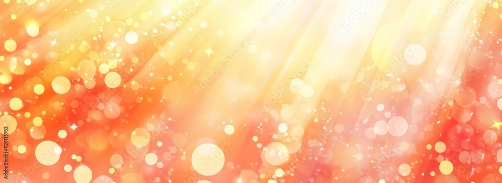 Poster A vibrant abstract background with soft bokeh and light rays, evoking warmth and joy.